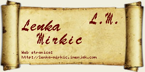 Lenka Mirkić vizit kartica